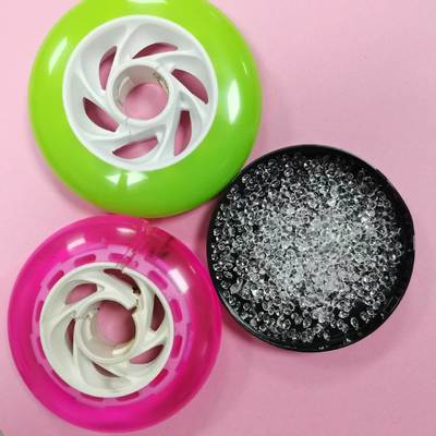 วัสดุแพร่ TPU สําหรับ Caster ความแข็งแรงที่ดี: Shore 74-85D สําหรับการเลือกทนทานการสวมใส่, การทนทานต่อการกัดกร่อน. อายุการใช้งานยาวนาน, การทนทานอุณหภูมิต่ํา / สูง, การเลือกที่ดีสําหรับสเกต